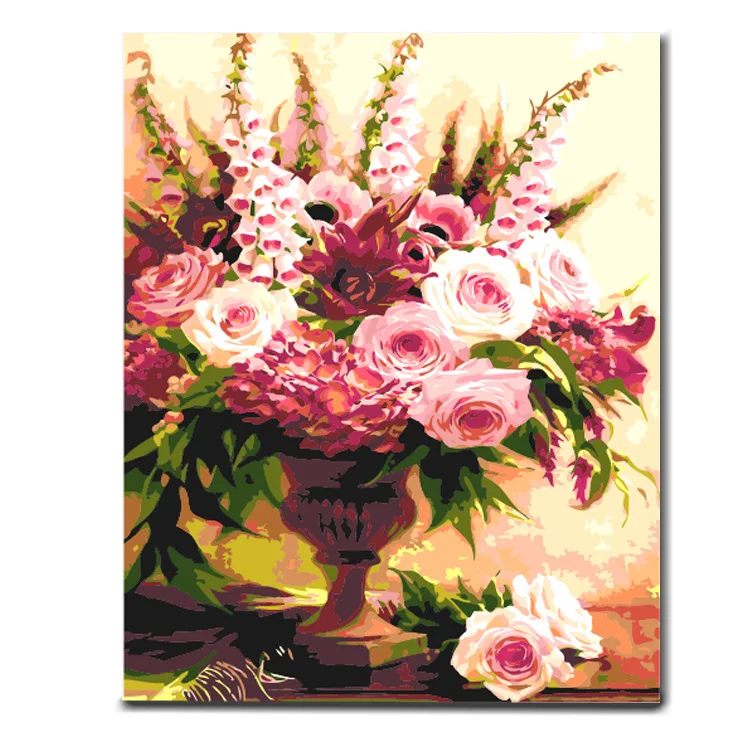 

Cross Border Digital Oil Painting DIY Pure Hand-Painted Decoration Painting AliExpress Amazon a Generation of Fat Frameless Oil