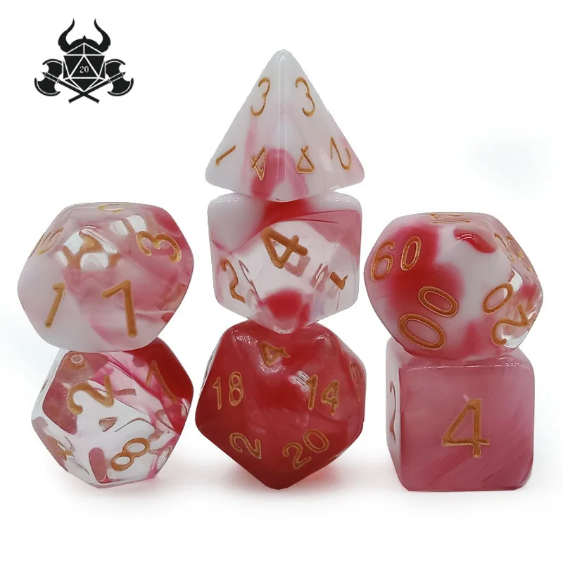 7 шт./компл. DND РПГ MTG настольная игра многосторонние игральные кости прозрачные