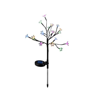 

Outdoor lawn light Solar Power Cherry Flower LED Light Outdoor Garden Yard Lawn Landscape Lamp #4N07