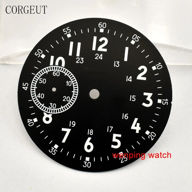 Corgeut 38 9 мм зеленый светящийся черный циферблат fit ETA 6497 st3600 Механическая обмотка