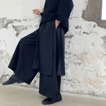 

Male Loose Wide Leg Harem Trouser Skirt Pants Men Japan Streetwear Style Vintage Casual Kimono Pant