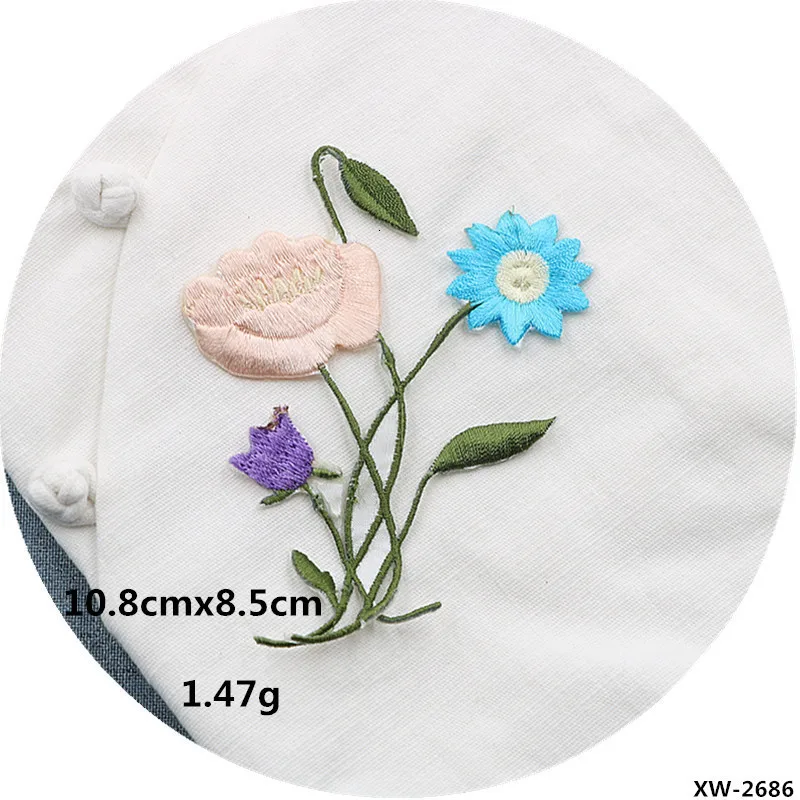 26.5*10 cm big iron on flower patches for sewing mixed color embroidery  design embroidered lace motif appliques for DIY - AliExpress