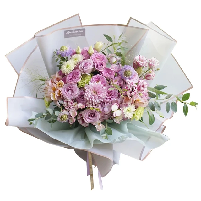 Korean Style Waterproof Golden Rose Gift Wrap C0415 Half Transparent Floral  Bouquet Paper With Elegant Border From Cinderelladress, $8.13