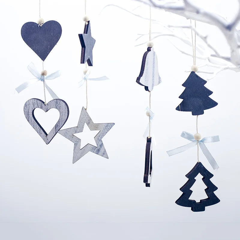 Новые рождественские украшения Дерево Деревянный Декор бусины бант-кулон креативный гардероб Шарм