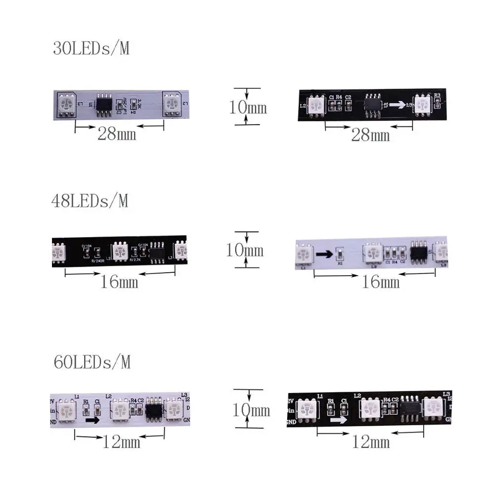 Светодиодный банд 12 в пост. Тока 5 м WS2811 Rgb 5050 светодиодный банд|addressable led|address