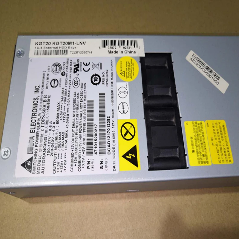 PSU Для Delta R510 R520 G7 600W источник питания TDPS-600CB B 36001787