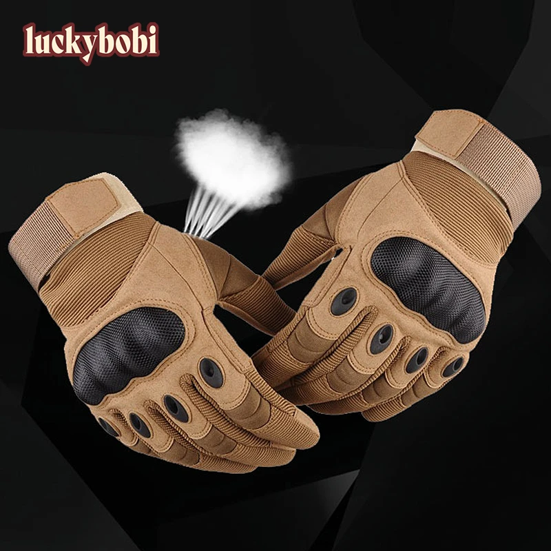 Touchscreen Motorcycle Gloves Artificial Leather Hard Knuckle Full