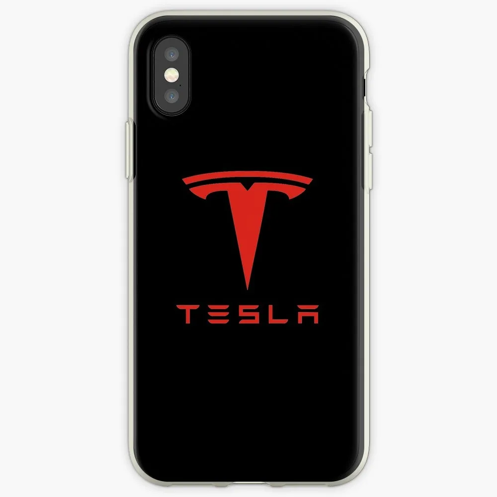 Прозрачный чехол с красным логотипом Tesla для Apple IPhone X XS MAX XR secver iPhone 7 8 Plus 6 6s 5 5S 7Plus