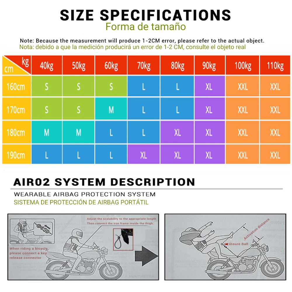 New Motorcycle Jacket Motorcycle Air Bag Vest Moto Air-bag Vest Motocross Racing Riding Airbag System Airbag CE Protector