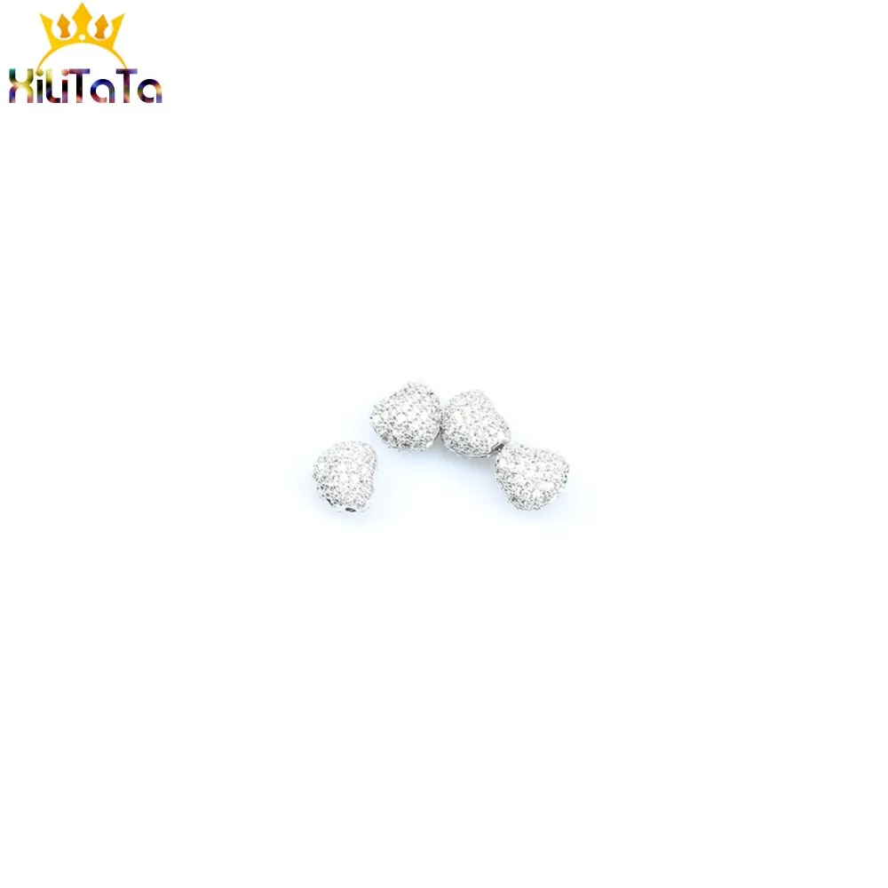 3 teile/los Metall CZ Messing Micro Pflastern Liebe Herz Zirkonia Spacer Perlen Für Schmuck Machen männer Armband Charms zubehör – Detail 8