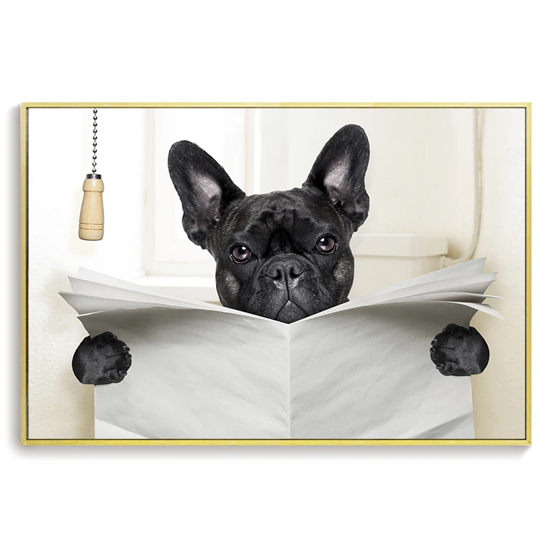 Dog-Reading-Newspaper-Toilet-Wall-Art-Canvas-Poster-Prints-Funny-Dog-Painting-Wall-Picture-Home-Bathroom (4)