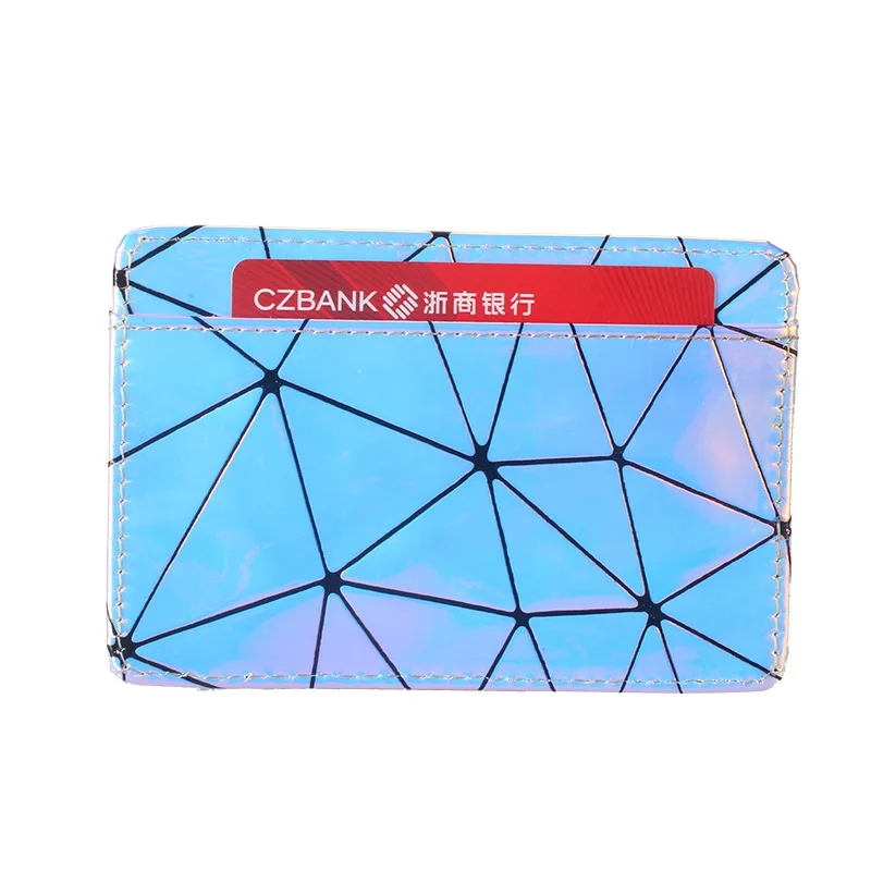 

Creative lei she pu ID Card Bag Geometry Rhombus Wallet Women's Ultra-Thin Small Card Bit More Portable Bus Card Holder