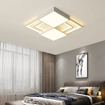 

White square modern led Ceiling lights indoor lighting Metal+acrylic ceiling light for Bedroom ceiling lamp luminaire plafonnier