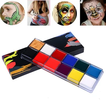 

12 Colors Body Painting Easy To Color Makeup Prop Halloween Festival Clown Cosplay Paint Suitable Kids Painting Colors Palette