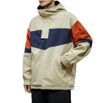 

2020 Spring Hooded Patchwork Mens Hip Hop Jacket Coat Male Hoodies Coats Men Black Couple Streetwear Hoody Bomber Jacket 5XL