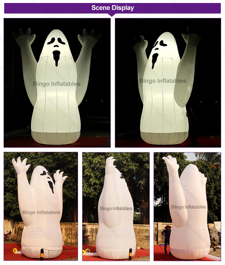 Customized 5 Meters high Inflatable ghost with LED light for Halloween party decoration / Carnival party supplies inflatable toy