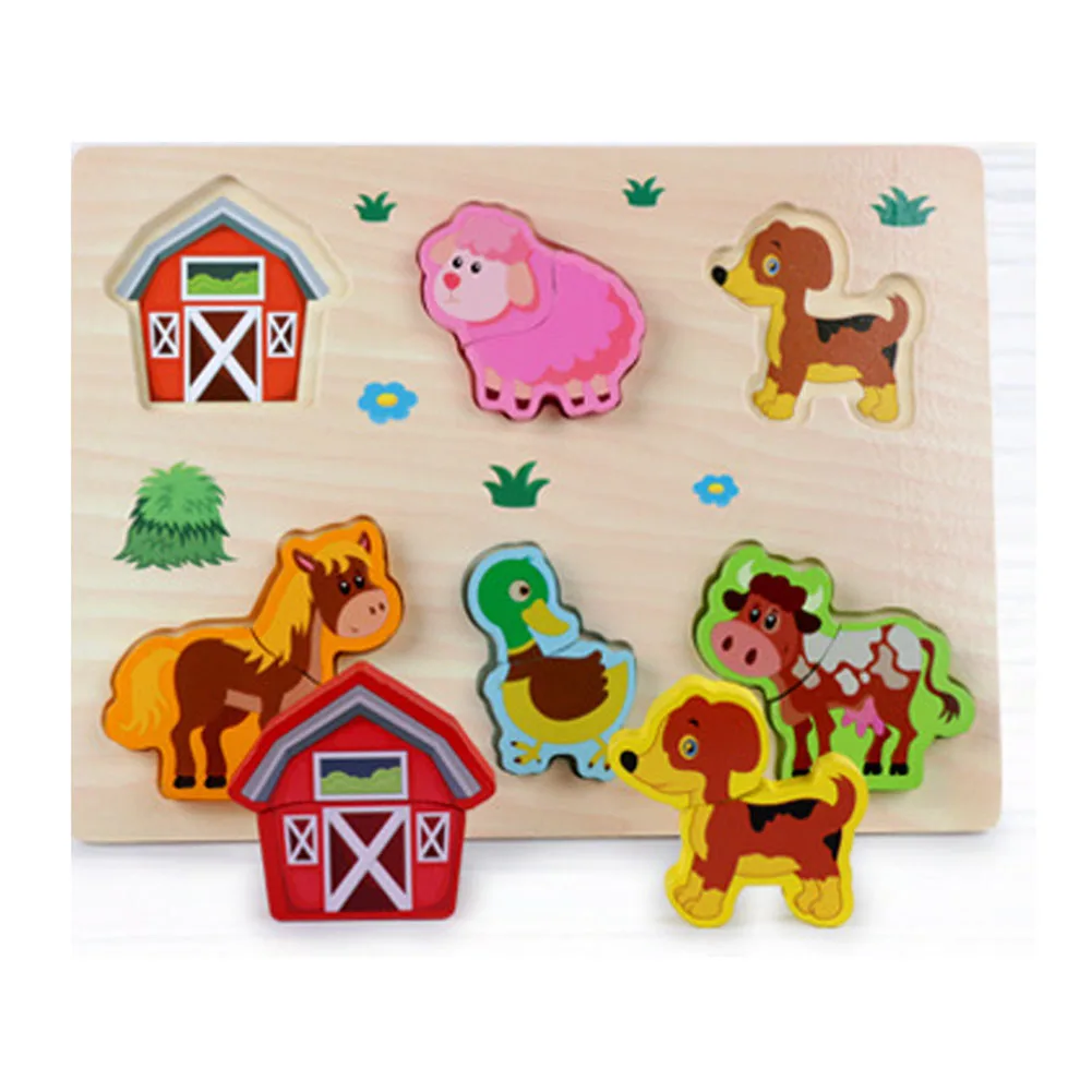 3D Wooden Jigsaw Puzzle Pairing Toys Educational Parent-children Interaction Toy for Children