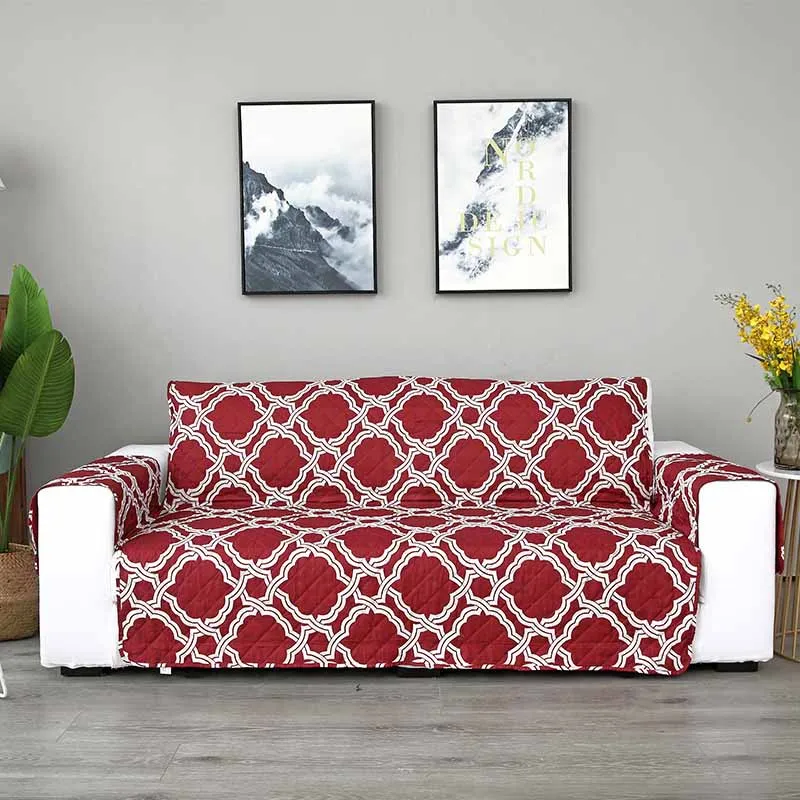 Двухсторонний диван в гостиной кресло матрас Нескользящие эластичные чехлы для диванов Slipover домашняя мебель протектор - Цвет: red