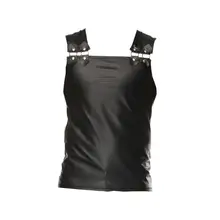 Мужские Клубные сценические костюмы, Имитация кожаной рубашки для шоу