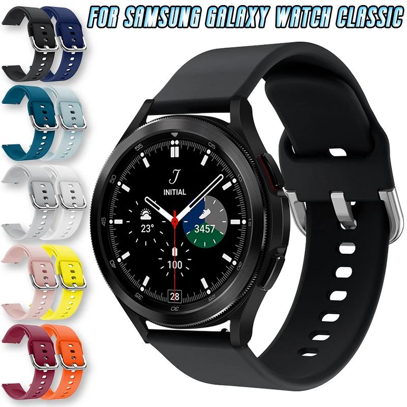 

Ремешок силиконовый для Samsung Galaxy Watch 4 Classic 42 мм/46 мм, сменный Браслет для умных часов с застежкой из нержавеющей стали, аксессуары для часов 20 мм
