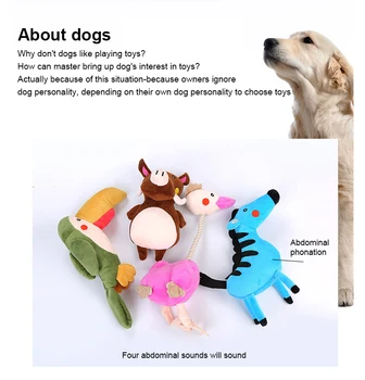 

Big Pet Dog Toys Plush Animal Toy Dog Chew Squeaky Toy Cleaning Teeth Supplies Toy Tough Interactive Doll Toy For Small Dogs