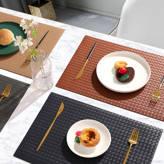 Double-Sided Leather Placemats Set of 6 Washable Heat Resistant Placemats  Waterproof Oil-Proof Wipeable Place Mats for Kitchen - AliExpress