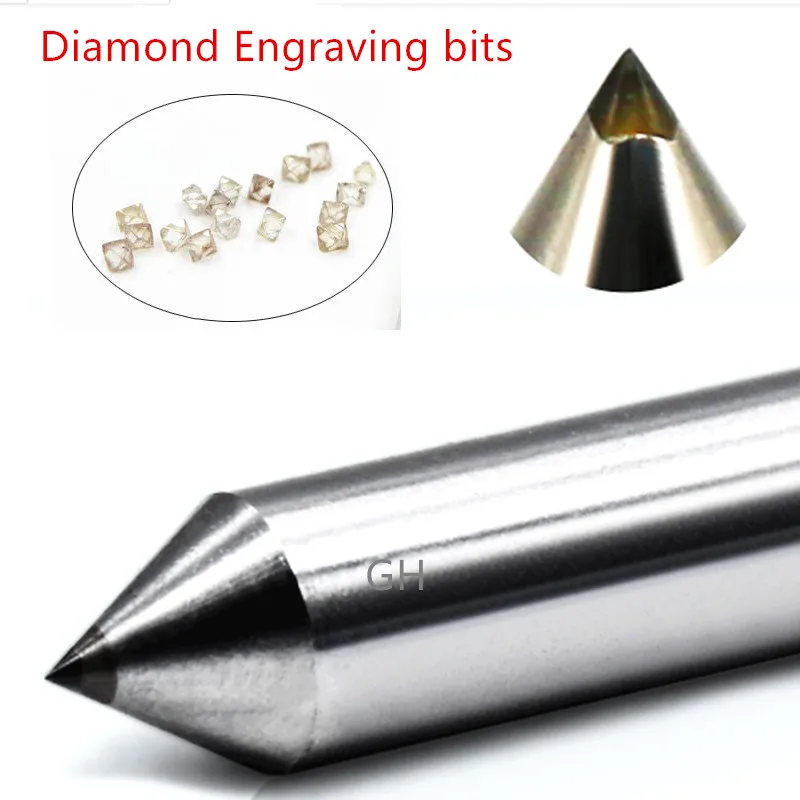 2pcs 3.175mm 3mm Diamond point engraving cutters metal stone circuit board PCB bits engraver cnc cutting tools milling cutter