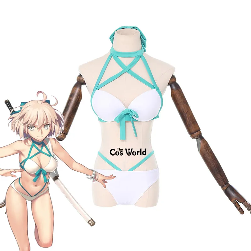 FGO Fate Grand Order Okita Souji купальный костюм бикини купальник Аниме косплей
