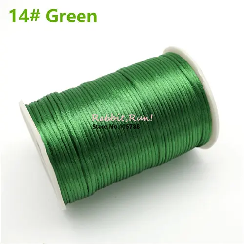 2,5 мм трещотка шнур, 100 ярдов/рулон, 20 цветов, шамбалла макраме шнур, браслет шнур для бисероплетения, китайские узлы шнур HK049 - Цвет: 14 Green