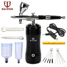 Mini pistolet à peinture aérographe multi usages, 0.3mm, compresseur d'air, Kit pour tatouage d'ongles, artisanat, gâteau, Nano outil de pulvérisation de brouillard