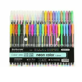 

36/48 Colors Gel Pens Set Glitter Gel Pen for Adult Coloring Books Journals Drawing Doodling Art Markers