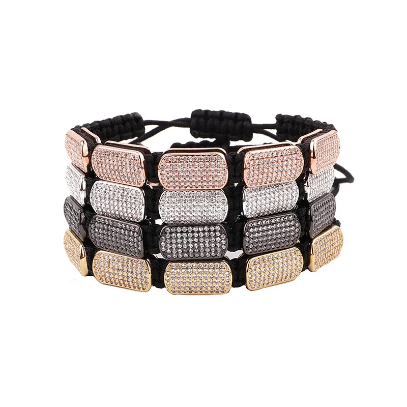 

Luxury CZ Micro Pave Charm Handmade Braided Friendship Bracelet Women Men Jewelry Gift