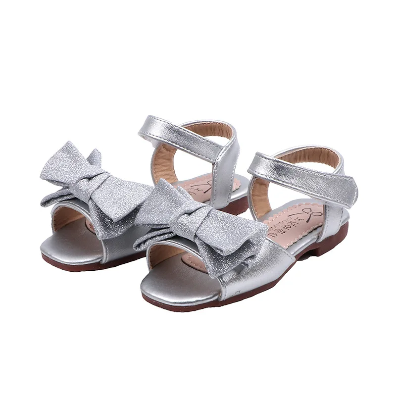 2021New Fashion Kids Sandals little Girl Princess Shoes For Summer bowknot Performance Sandal Children Gold Silver Black 1-10T boy sandals fashion