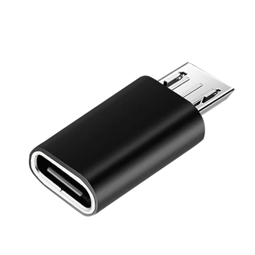 VOXLINK USB C к Micro адаптер сплав чехол Android Micro USB разъем к type C для Sumsung huawei для Xiaomi телефон адаптеры - Цвет: Black