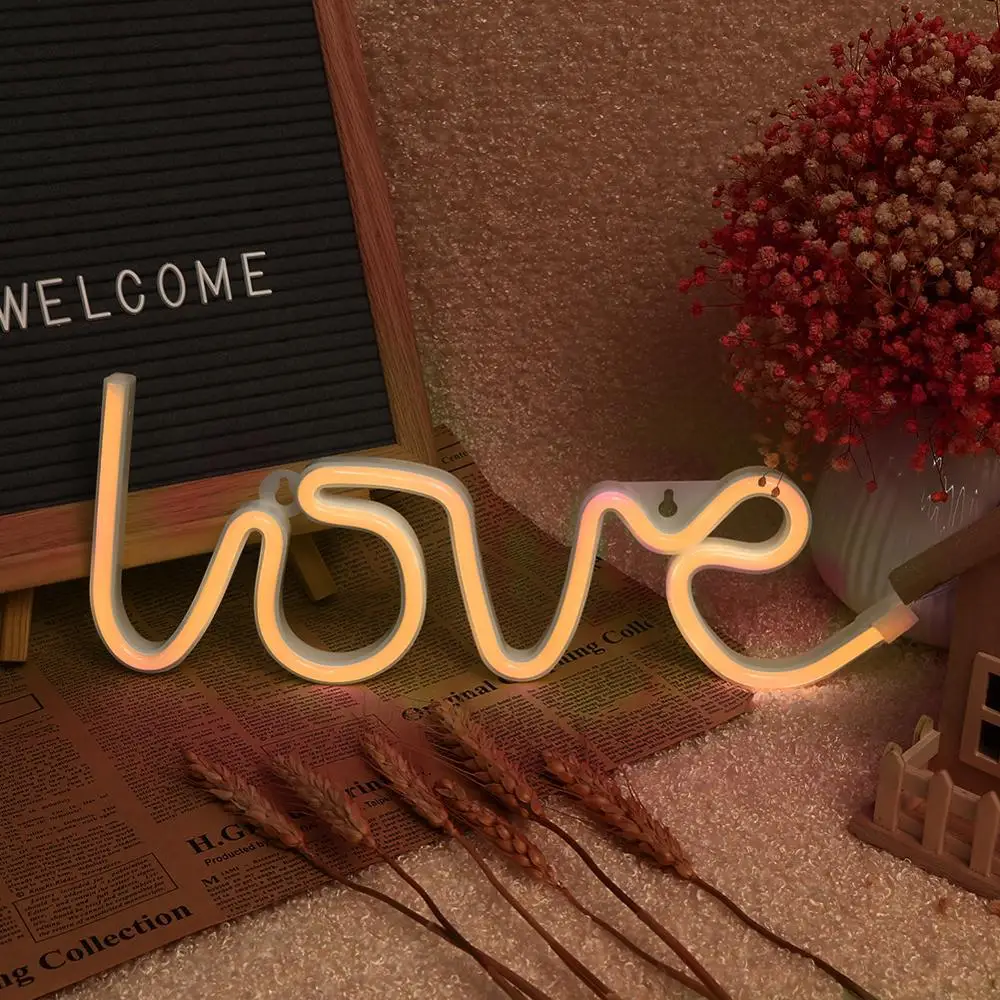 Неоновый светильник романтичный светодиодный с розовыми буквами для влюбленных