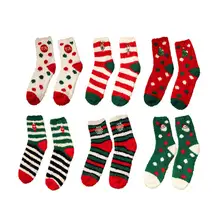 Новинка; женские рождественские носки; сезон осень-зима; теплые коралловые вельветовые носки для девочек; мягкие цветные носки с вышивкой для дома