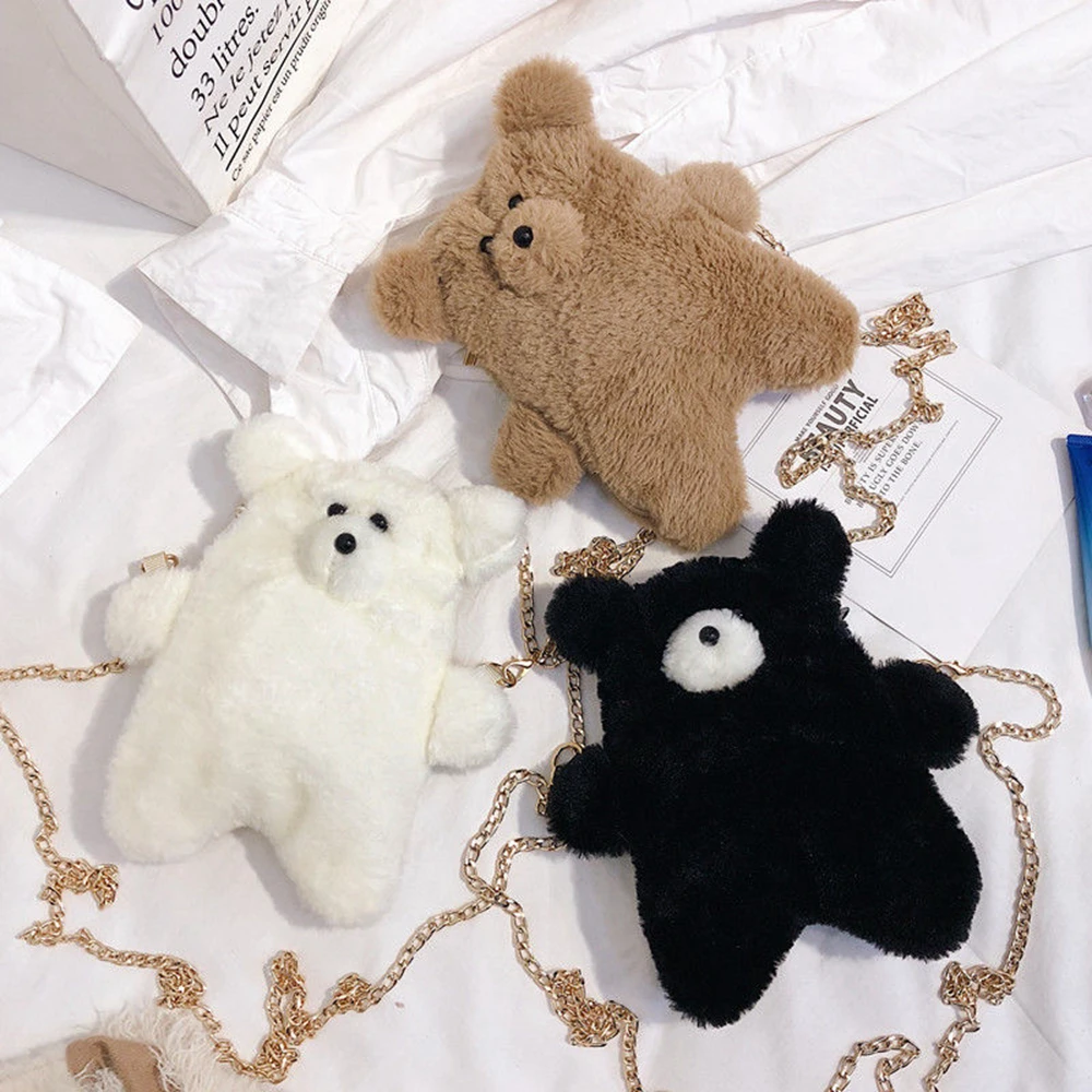 

Little Princess Day Series Doll Cute Stuffed Bag Female Diagonal Cross Cartoon Teddy Bear Bag Plush Toy with Strap Shoulder Bags