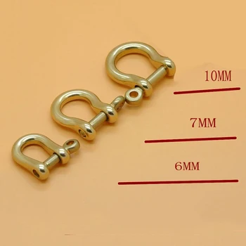 

20 piece Solid Brass Carabiner D Bow Staples Shackle Fob Key Ring Keychain Hook Screw Joint Connector Buckle