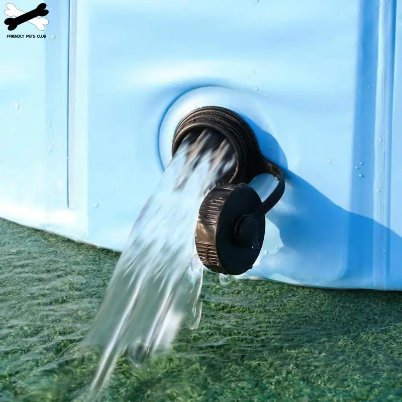 Piscina Pieghevole Per Cani - 50x20cm, PVC, Valvola Di Scarico, Portatile Per Esterno/Interno - Foto 7