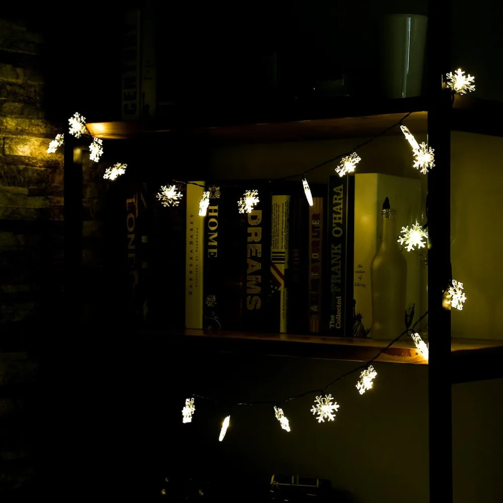 

Waterproof Solar Garden Decoration String Lights 20 LEDs Snowflake Fairy String Light for Outdoor Halloween Party Christmas