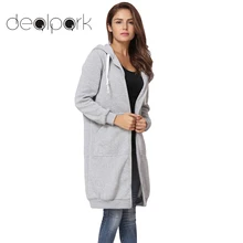 Корейская модная Толстовка, осенне-зимнее пальто, женские длинные топы с капюшоном, повседневные толстовки с карманами на молнии, куртка больших размеров 5XL 3XL