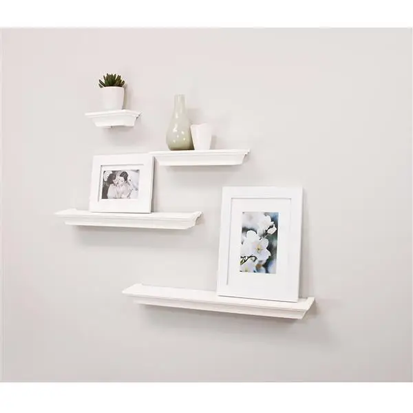 

4 Pcs/Set Classic Multi Length Wall Shelf Rack Display Storage Rack Ornament Holder Home Decoration Elegant Simple