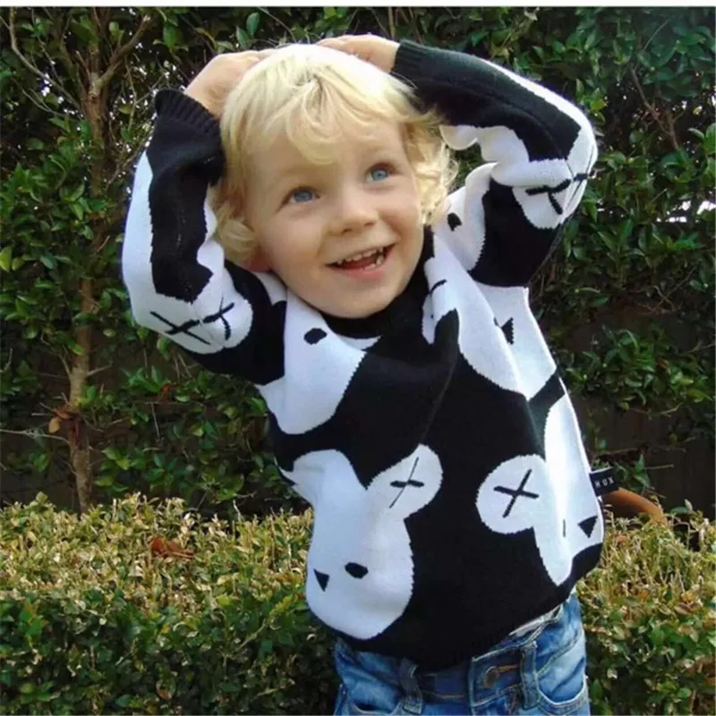 Chifuna/ свитер для девочек свитер для маленьких мальчиков Детский вязаный шерстяной свитер с рисунком кролика для От 1 до 5 лет Брендовая детская верхняя одежда Детский свитер