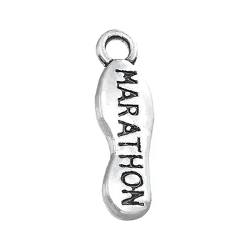 

10pcs Charms Marathon 19x6mm Antique Silver Color Pendant Marathon Charms For Jewelry Making Jewelry Findings