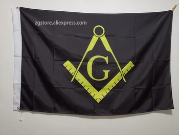

Masonic Flag 3X5FT 150X90CM Banner brass metal holes Black