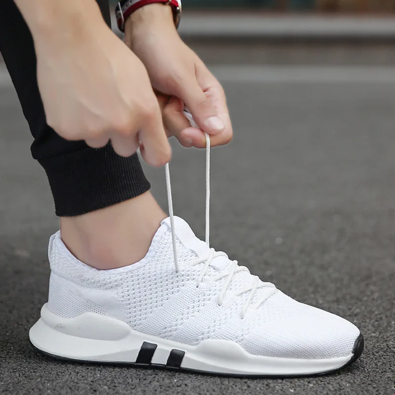 

Fashion Outdoor Men White Sneakers High Quality Brand Casual Breathable Shoes Mesh Soft Jogging Tennis Mens Shoes Summer