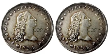 

US 1794 Two Faces Flowing Hair Dollar Silver Plated Copy Coin