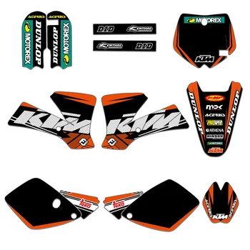 

2 Styles Team Graphics Decals Sticker Deco For KTM SX65 SX 65 2002 2003 2004 2005 2006 2007 2008