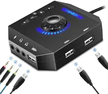 External Sound Card USB Audio Adapter with 3 5mm Headphone and Microphone Jack Volume Control Stereo Sound Card Plug Play