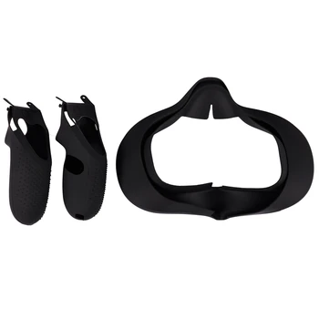 

3Pcs Eye Mask Cover Kit for Oculus Quest VR Headset Anti-Sweat Unisex Anti-Leakage Light Blocking Soft Silicone Eye Cover(Black)